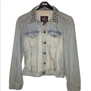 Rock & Republic Studded Light Denim Jean Jacket